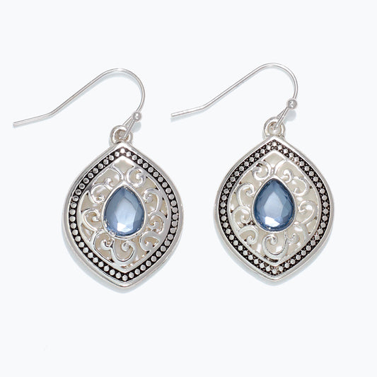 PERIWINKLE BLUE GEM EARRINGS