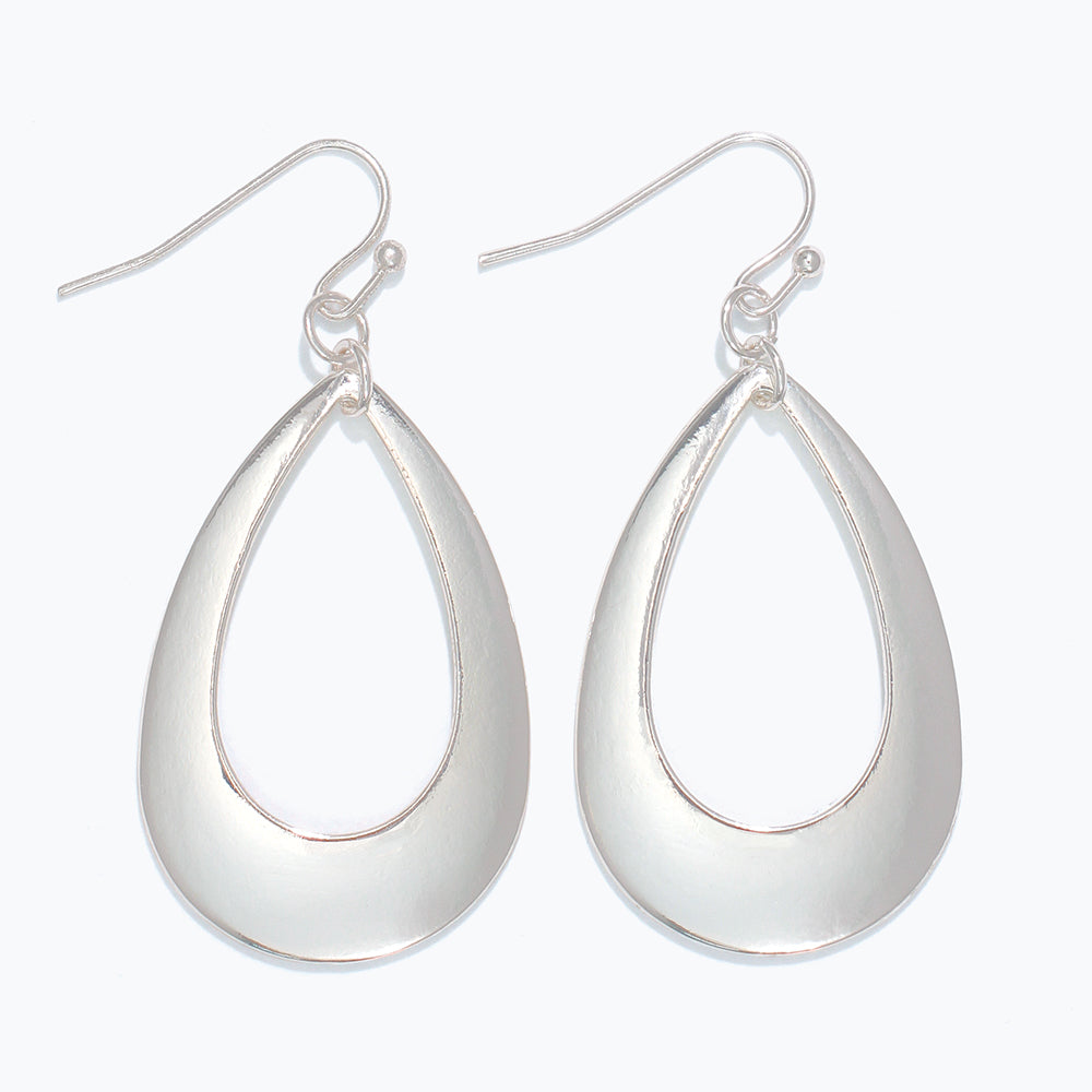 PERIWINKLE POLISHED SILVER TEARDROPS EARRINGS