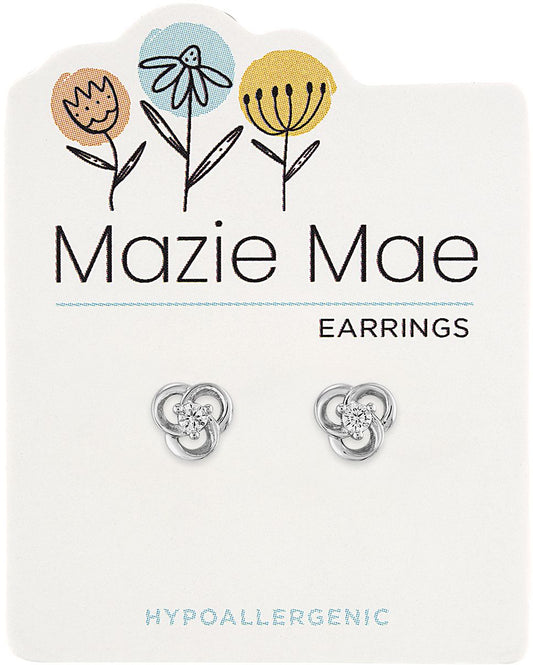 MAZIE MAE SILVER DIAMOND EARRINGS