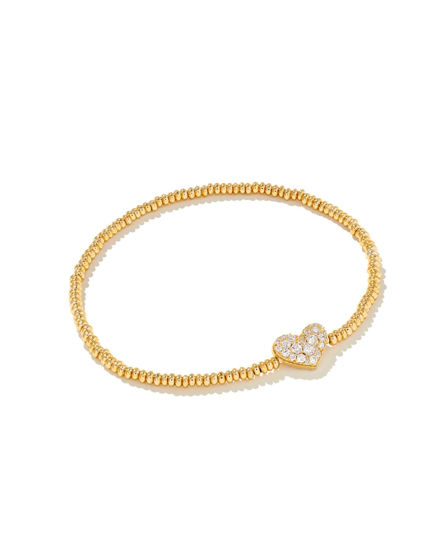 KENDRA SCOTT ARI HEART PAVE STRETCH BRACELET GOLD WHITE CRYSTAL