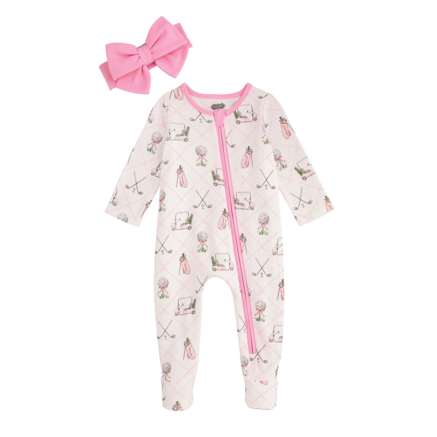 Mud Pie Golf Sleeper & Headband Set