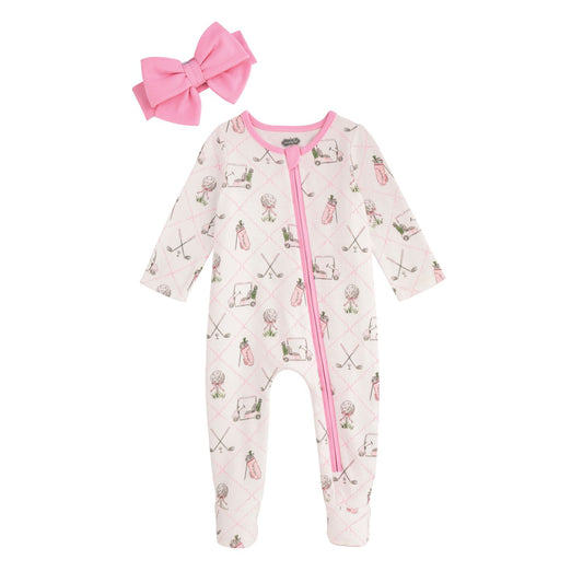 Mud Pie Golf Sleeper & Headband Set