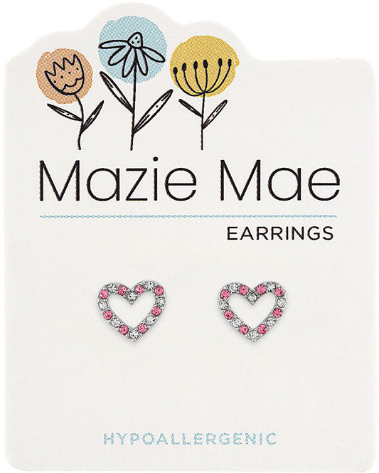MAZIE MAE SILVER HEART EARRINGS