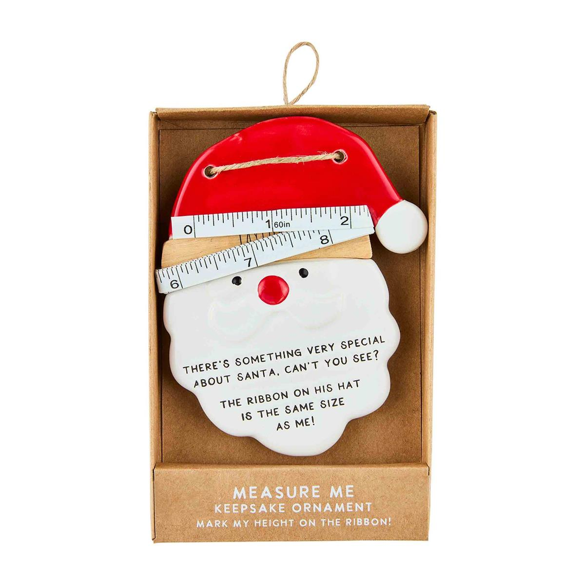 MUD PIE SANTA MEASURE ME KEEPSAKE ORNAMENT SET