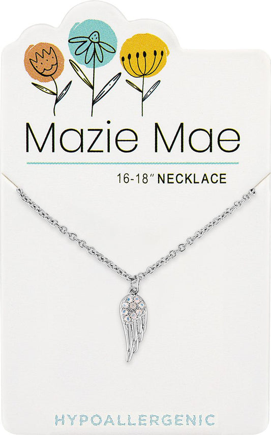 MAZIE MAE SILVER ANGEL WING NECKLACE