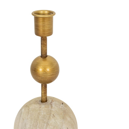 BRASS STACKED TAPER CANDLE HOLDER
