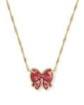 KENDRA SCOTT GOLD RED BOW NECKLACE