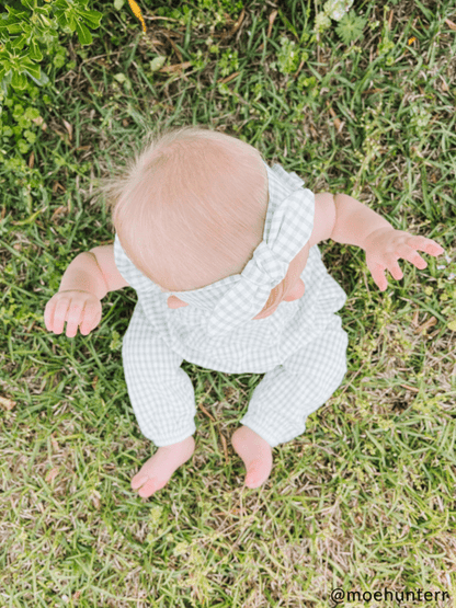 Mudpie Green Gingham Baby Longall 9-12M