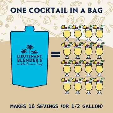 Lieutenant Blender's Pina Colada in A Bag® Cocktail / Mocktail Slushie Mixer