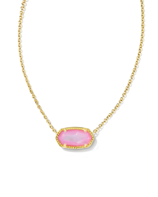 KENDRA SCOTT ELISA SHORT PENDANT NECKLACE GOLD BLUSH IVORY MOTHER OF PEARL