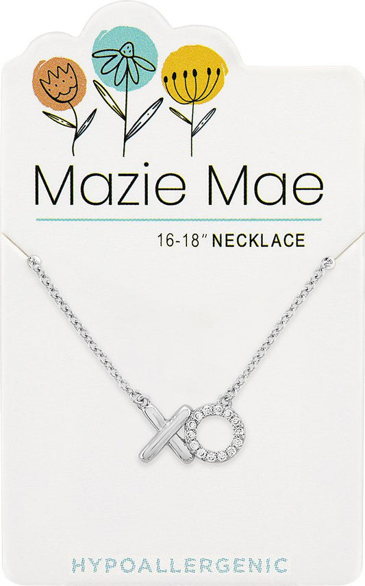 MAZIE MAE SILVER XO NECKLACE