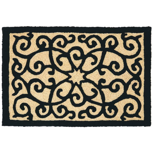 FRONTGATE BLACK AND TAN JELLYBEAN RUG