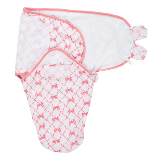 Cotton Velcro Newborn Swaddle Sack Beautiful Bows