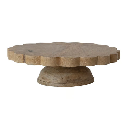 Hand-Carved Mango Wood Scalloped