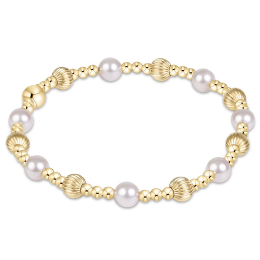 Extends Dignity Sincerity Gold 5mm bracelet - Pearl