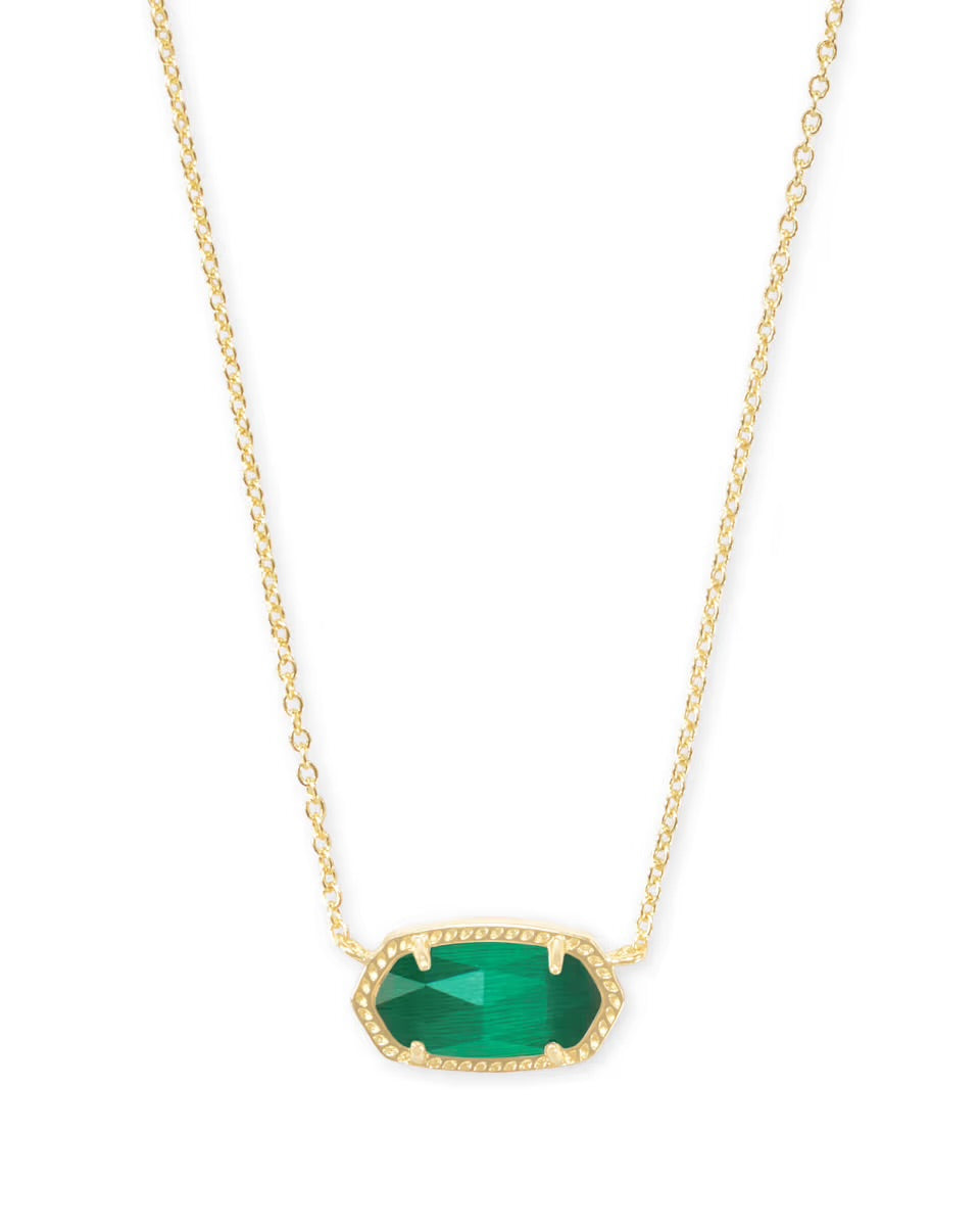 ELISA NECKLACE GOLD EMERALD CAT EYE