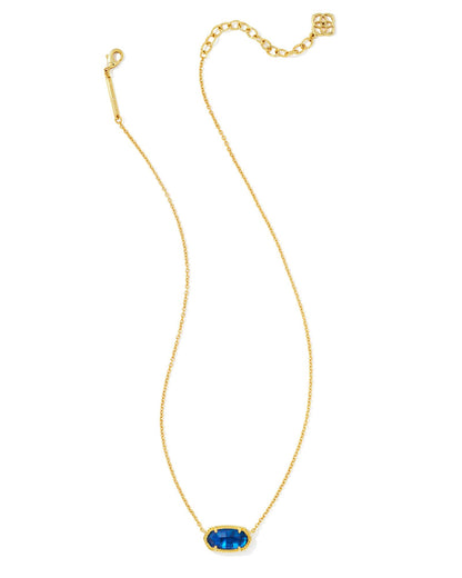 ELISA SHORT PENDANT NECKLACE GOLD NAVY ABALONE