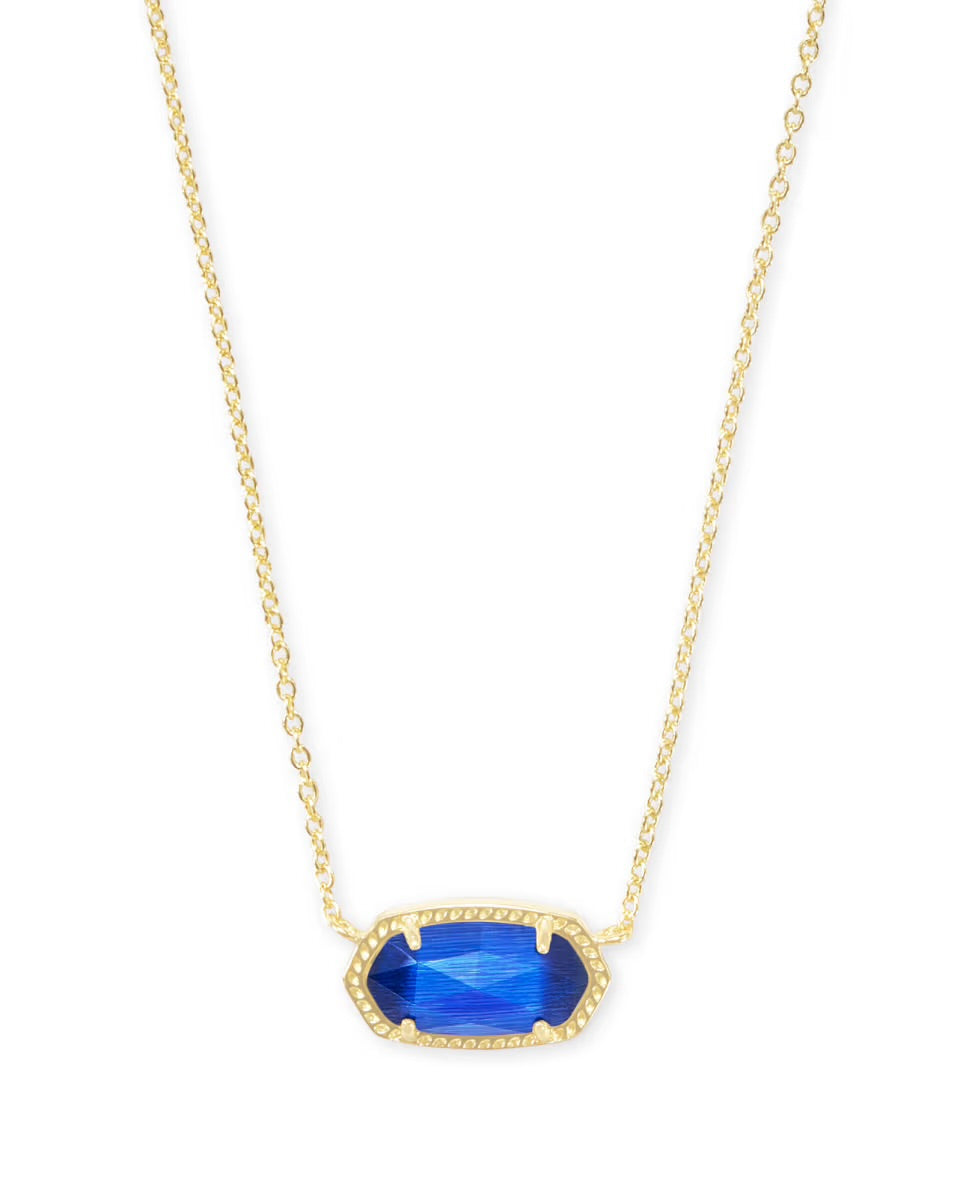 ELISA NECKLACE GOLD COBALT CATS EYE