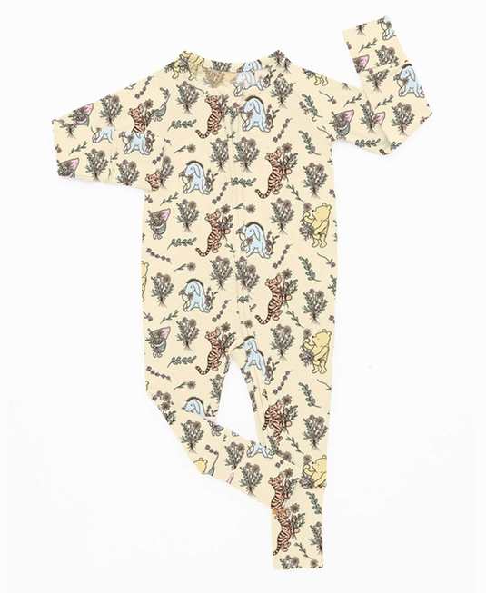 FLOWERS FOR POOH - BAMBOO ZIPPY ROMPER