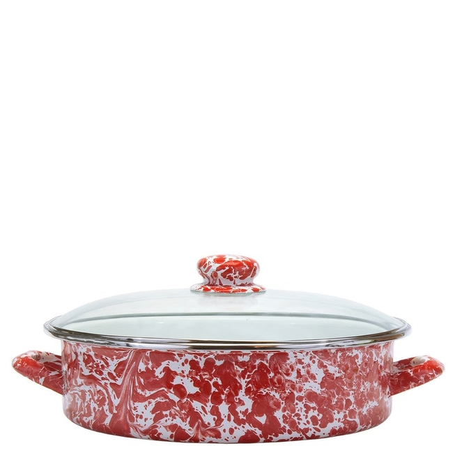 GOLDEN RABBIT RED SWIRL LARGE SAUTE PAN