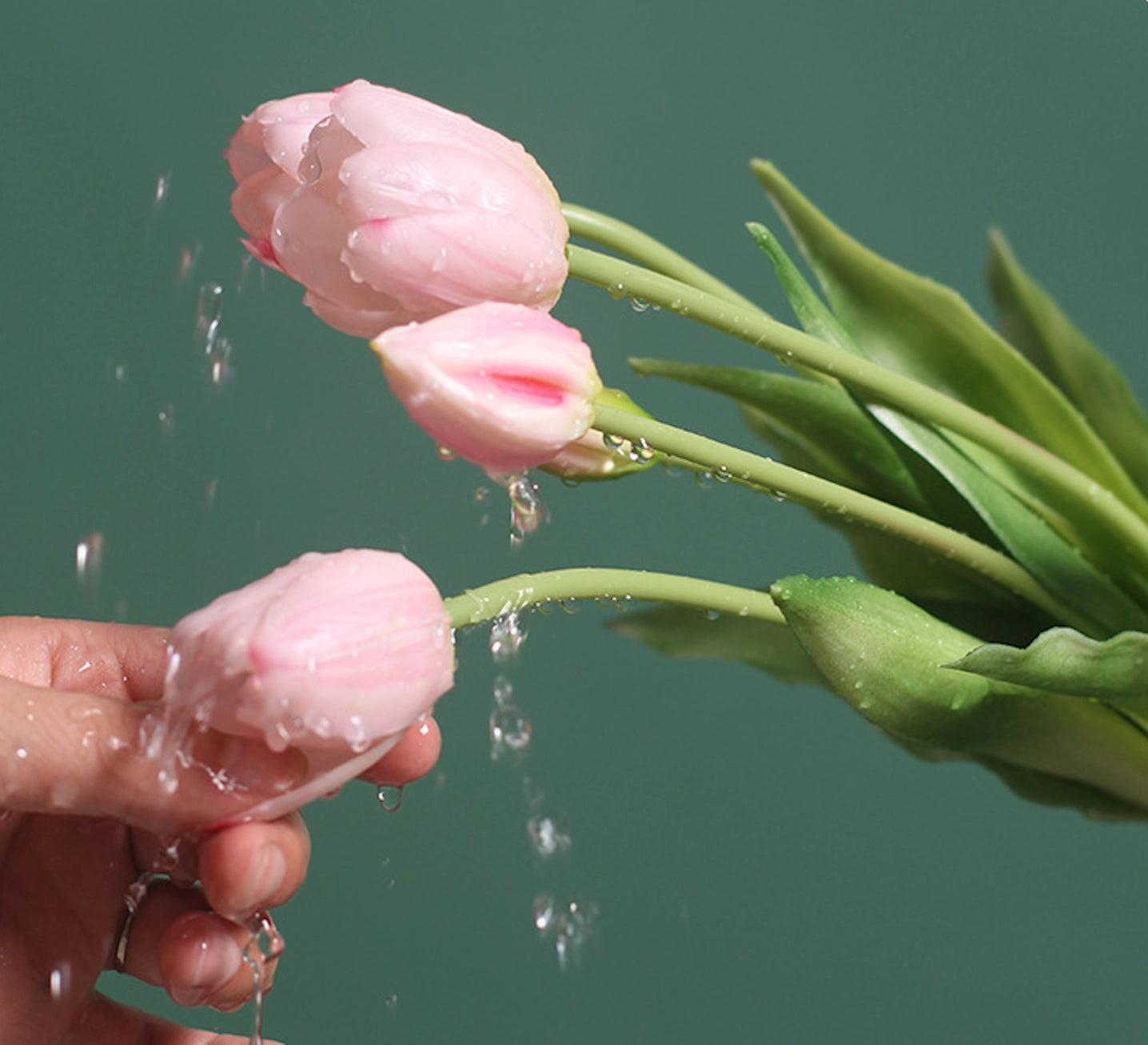 Real Touch Tulip Bundle - Light Green