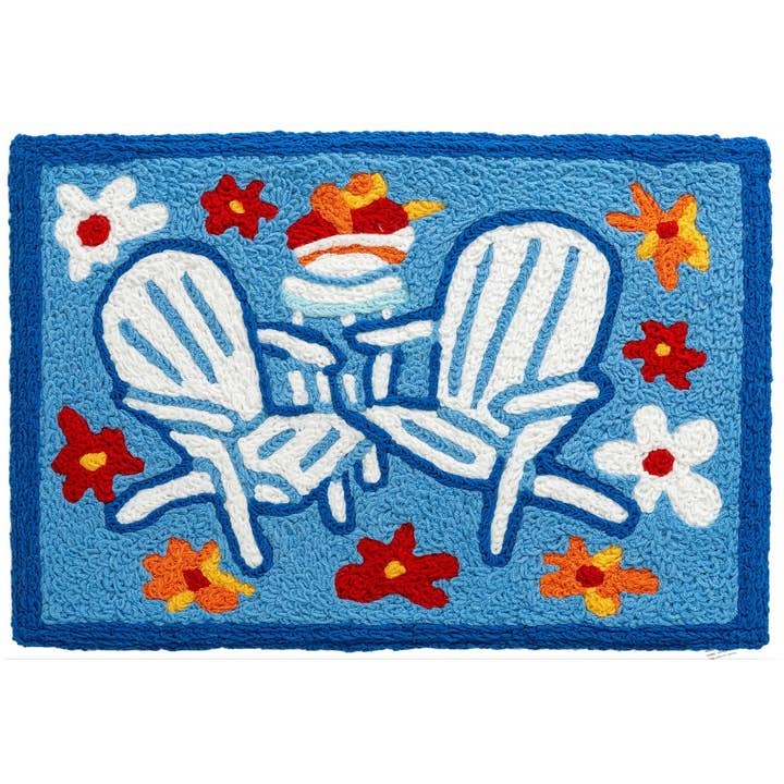 ADIRONDACK CHAIRS & FLOWERS JELLYBEAN RUG