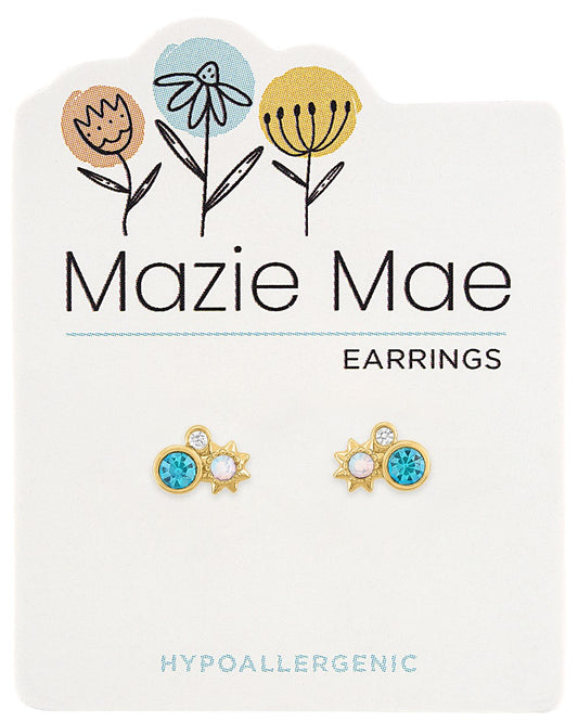 MAZIE MAE GOLD BLUE AND STAR EARRINGS
