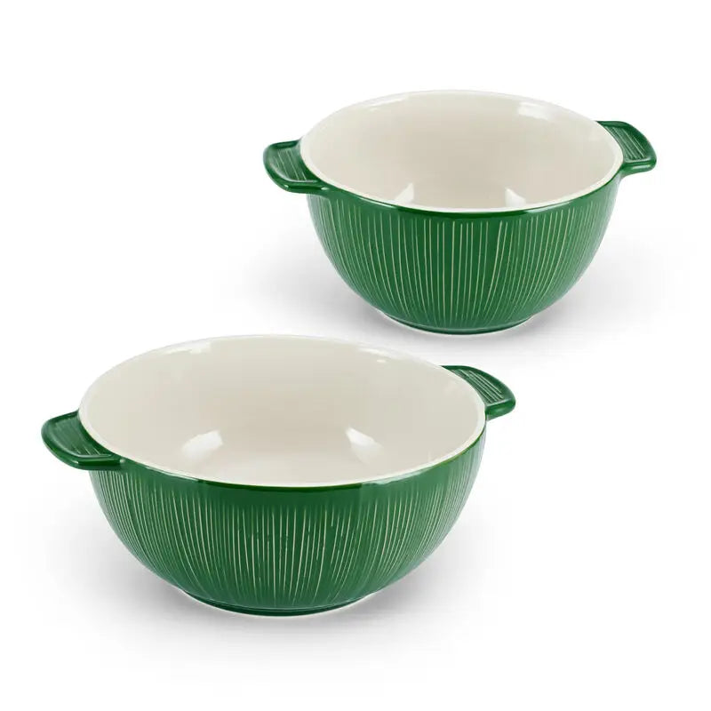 Fitz & Floyd Sicily Set of 2 Green Serve Bowls