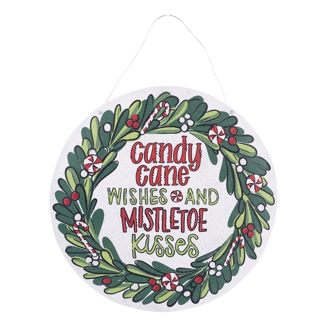 WELCOME FALL/CANDY CANE REVERSABLE DOORHANGER BURLEE