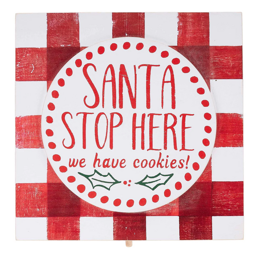 GLORY HAUS SANTA STOP HERE TOPPER