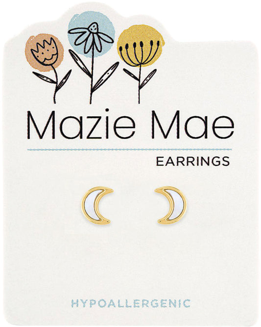 MAZIE MAE GOLD CRESCENT MOON EARRINGS