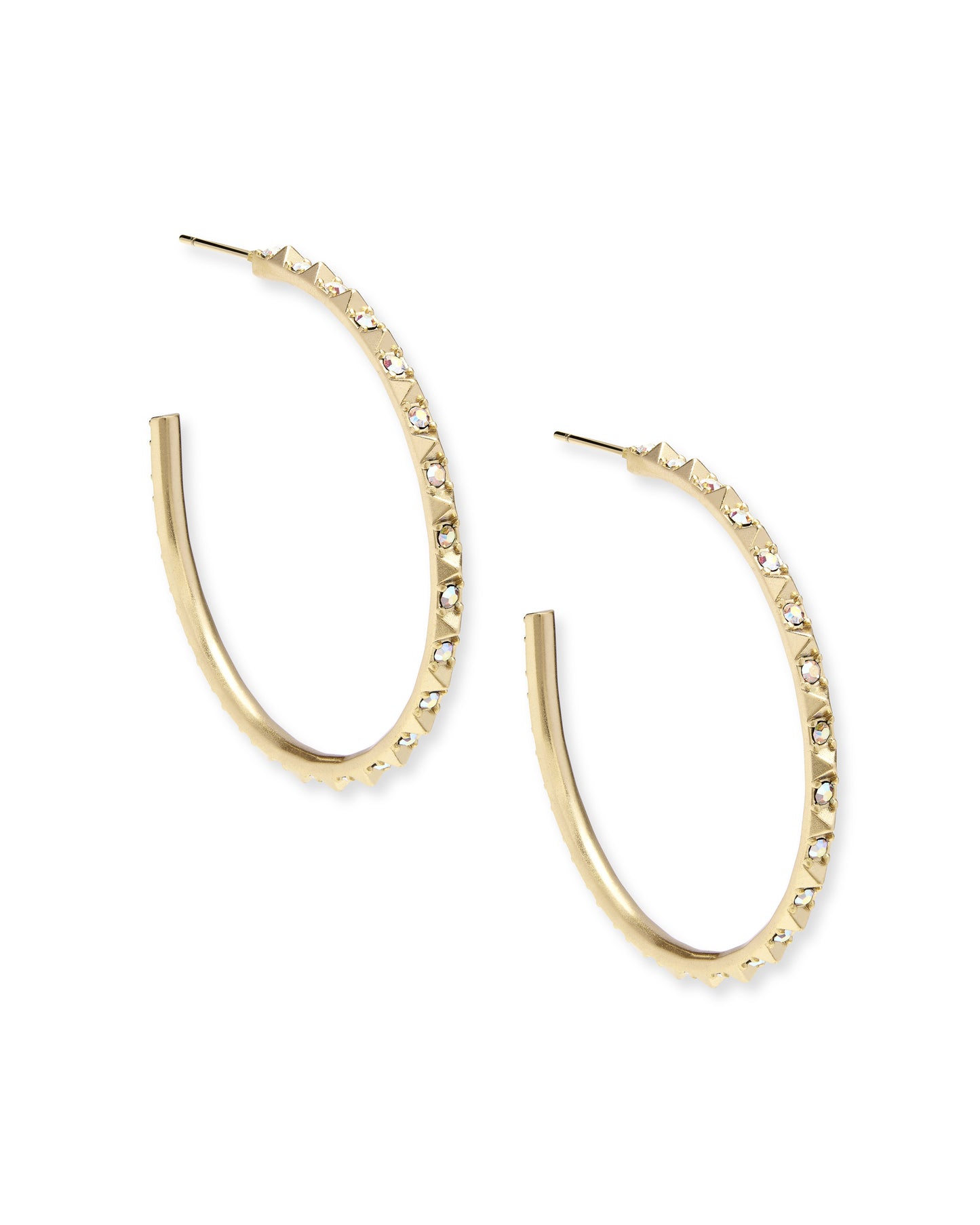 KENDRA SCOTT VERONICA HOOP EARRINGS GOLD IRIDESCENT CRYSTAL