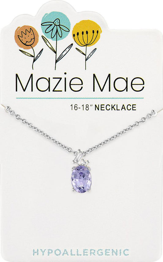 MAZIE MAE SILVER AMETHYST STONE NECKLACE