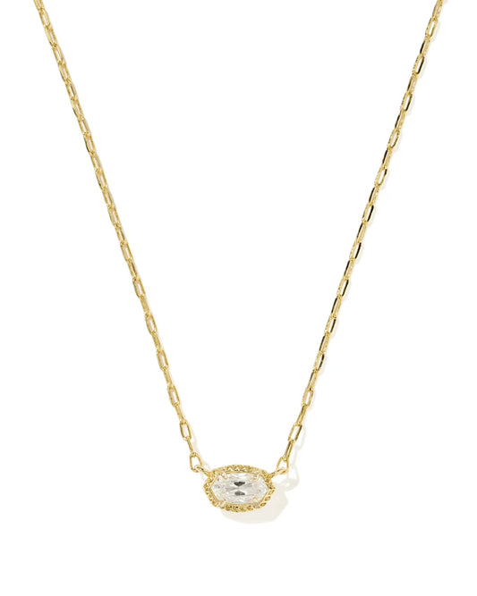 Kendra Scott Mini Elisa Luxe Pendant Gold White Necklace