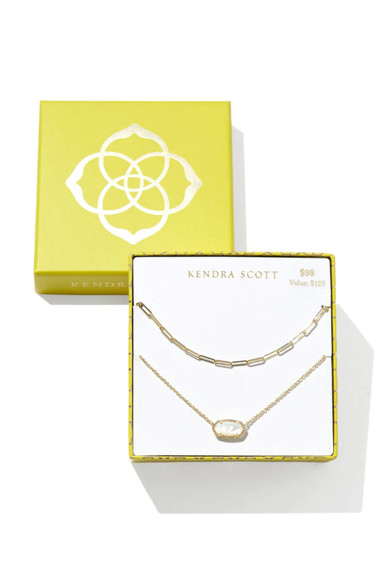 Kendra Scott Elisa and Courtney Necklace set - Gold Ivory
