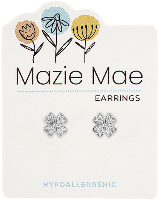 MAZIE MAE SILVER CLOVER EARRINGS
