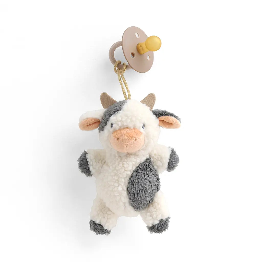 *New*  Bitzy Pal Natural Rubber Pacifier & Plush Cow