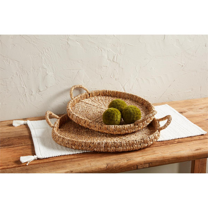 MUD PIE WOVEN BASKET TRAY SET