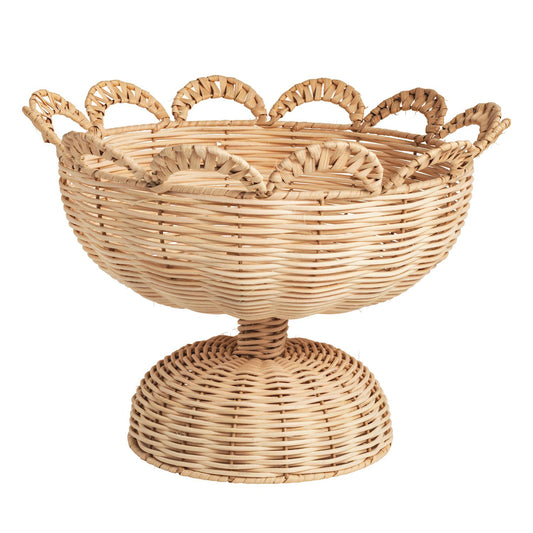 Mud Pie Woven Pedestal Basket