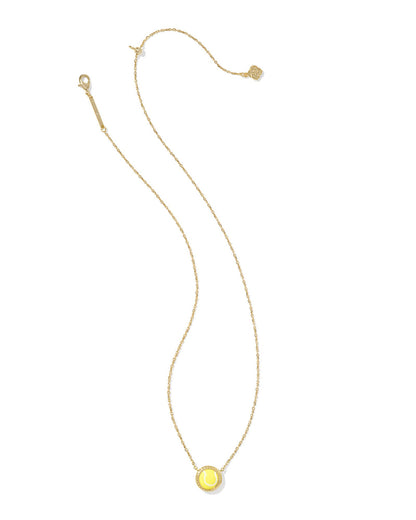KENDRA SCOTT TENNIS SHORT PENDANT NECKLACE GOLD CHARTREUSE MAGNESITE