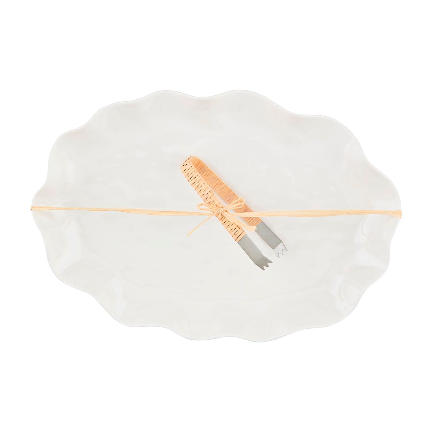 Mud Pie Ruffle Melamine Platter Set