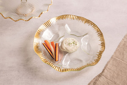 Mud Pie Gold Edge Ruffle Section Platter