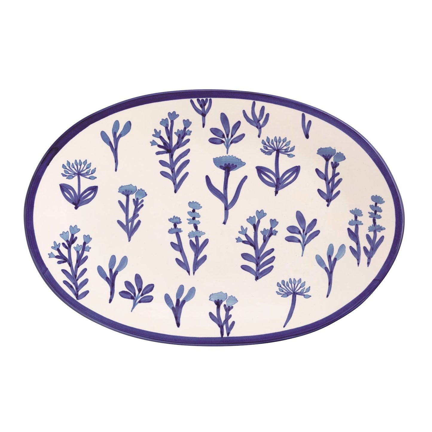 Mud Pie Blue Floral Platter