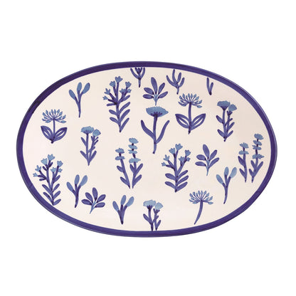 Mud Pie Blue Floral Platter