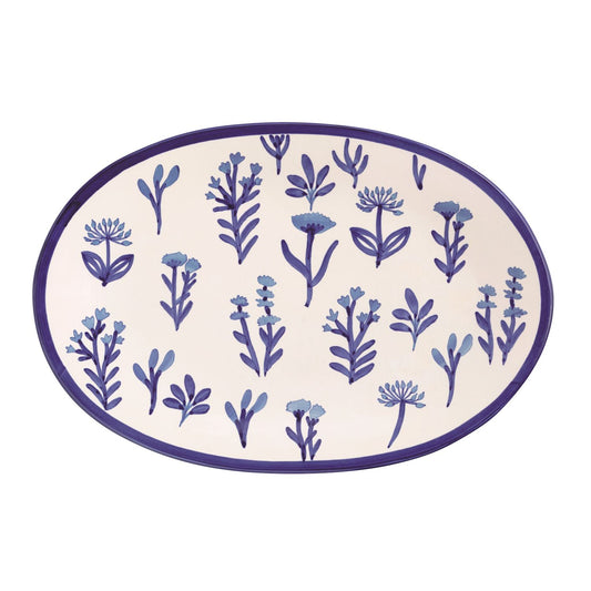 Mud Pie Blue Floral Platter