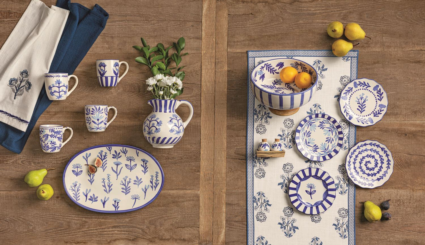 Mud Pie Blue Floral Platter
