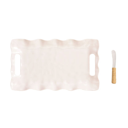 Mud Pie Ruffled Melamine Tray