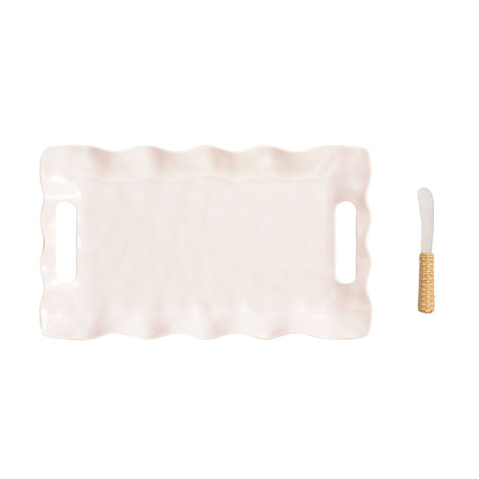 Mud Pie Ruffled Melamine Tray