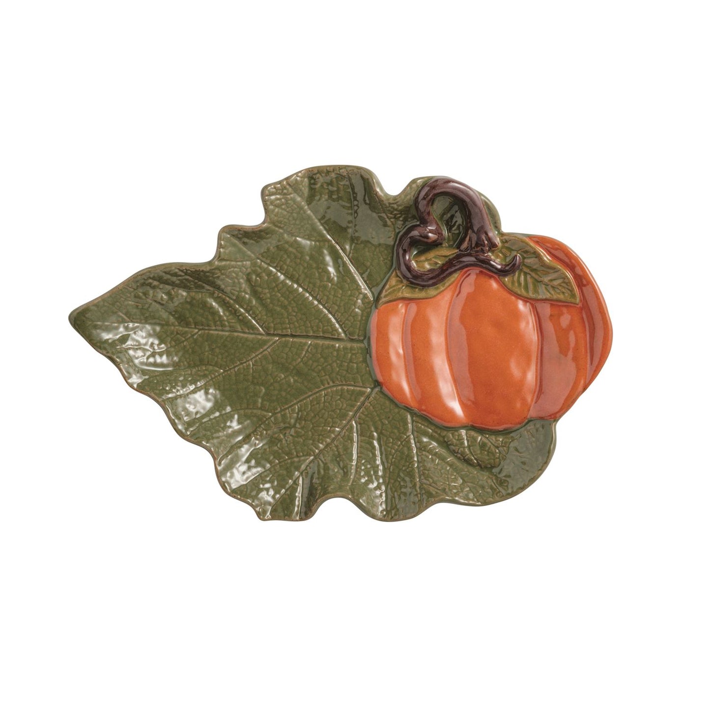 Mud Pie Pumpkin Leaf Small Platter