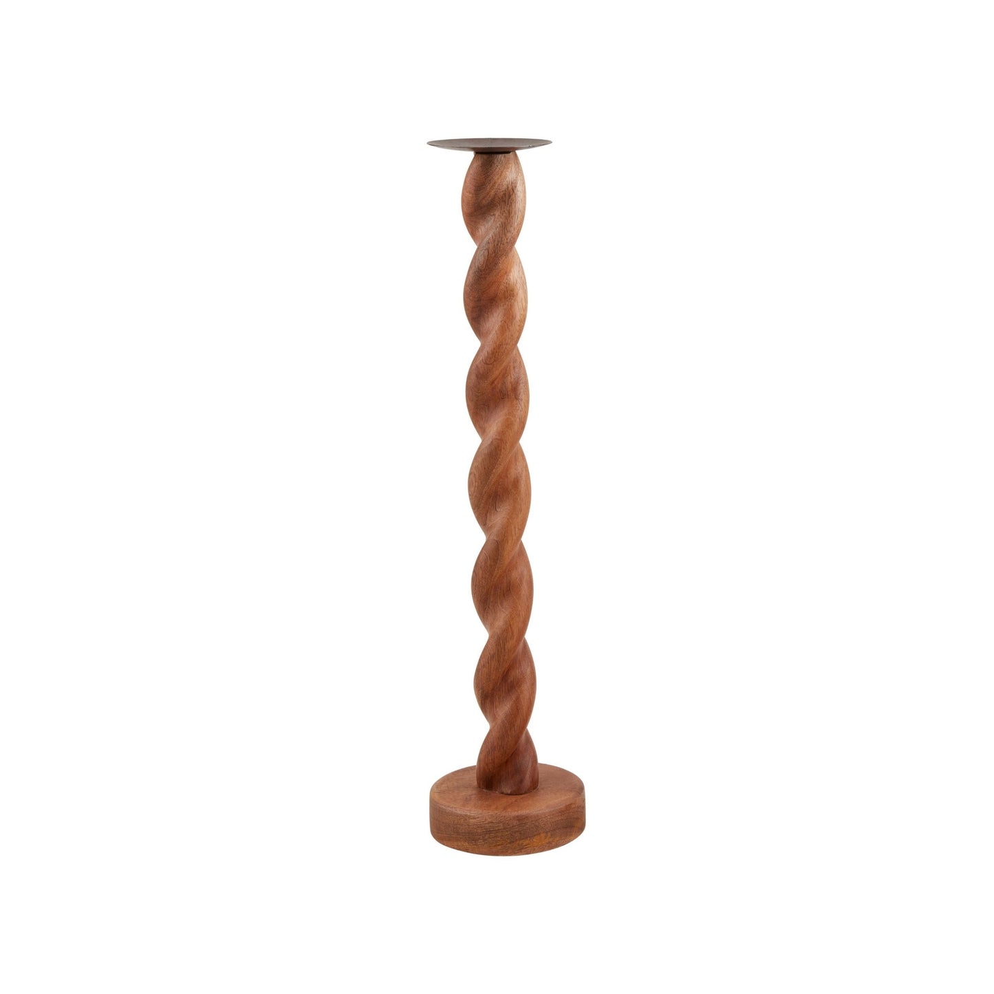Mud Pie Lg Twisted Wood Candlestick